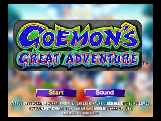 Goemon's Great Adventure title screen for Nintendo 64
